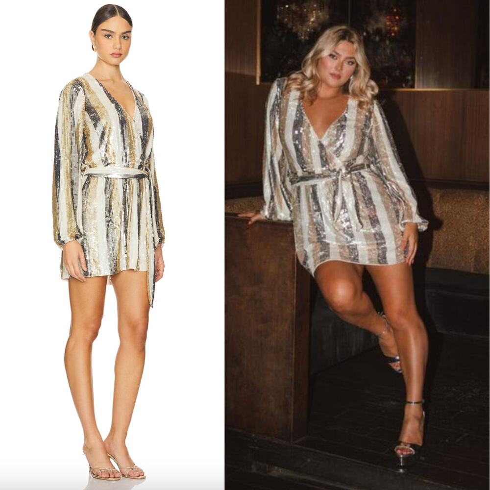 Show Me Your Mumu | NWT Wear Me Out Dress in Champagne Beaded Sequin Mini S